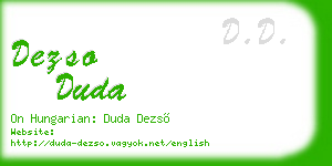 dezso duda business card